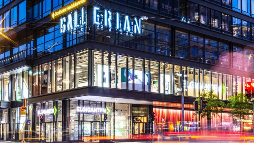 Fasaden på Gallerian i Stockholm