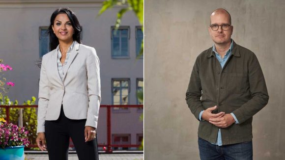 Två kända sparekonomer. Shoka Åhrman och Joakim Bornold.