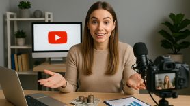 Em tjej som spelar in till youtube