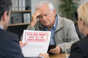 Senior man söker jobb men får hela tiden kalla handen på grund av åldern.