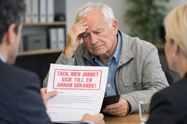 Senior man söker jobb men får hela tiden kalla handen på grund av åldern.