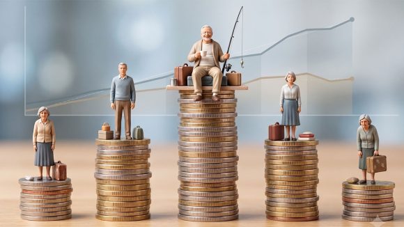 Bilden skildrar skillnaden mellan män och kvinnors pension.